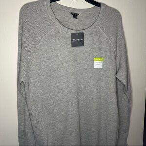 Eddie Bauer Women's L Gray Thermal Supersoft Long-Sleeve Baselayer Crewneck NEW